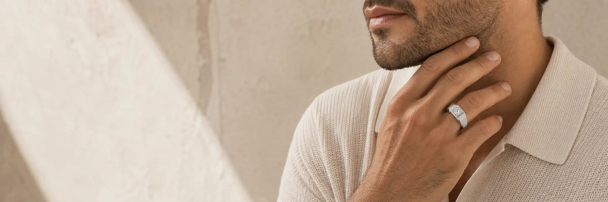 Man wearing a diamond ring