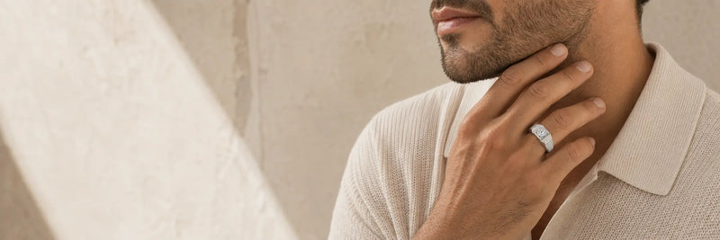 Man wearing a diamond ring
