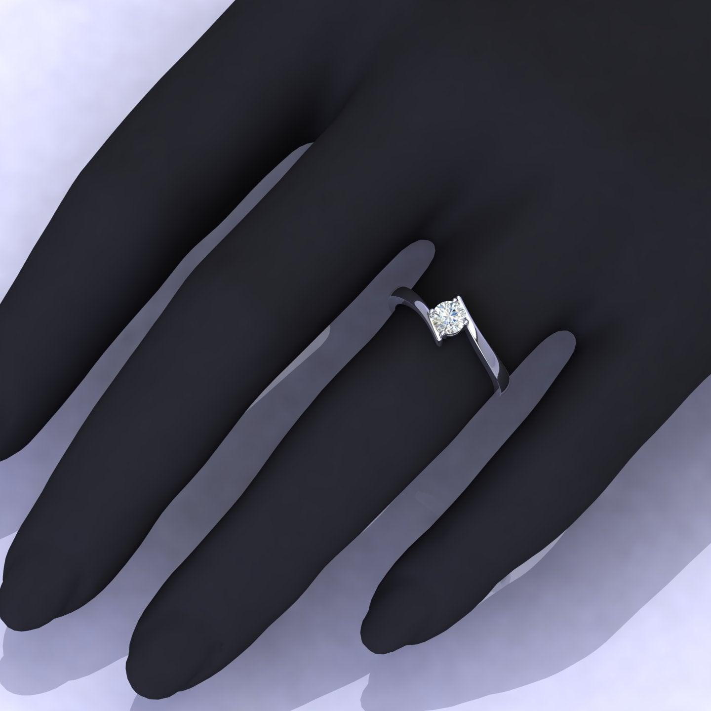 D/VVS 0.25 Carat Round Diamond Solitaire Engagement Ring - amadadiamonds