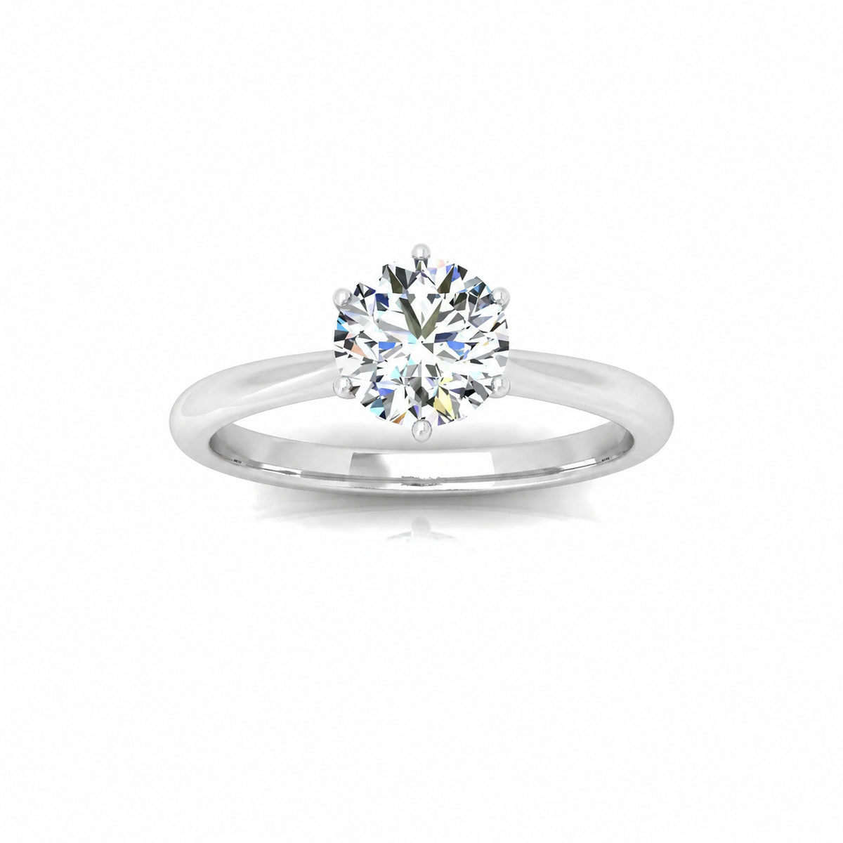 Certified Round Diamond Solitaire Engagement Ring - E/VS 1.00 Carat