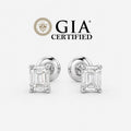GIA Certified E/VVS2 0.30 Carat Emerald Stud Earrings 950 Platinum
