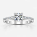 Best-Selling Channel-Set IGI Certified Lab Grown Princess-Cut Solitaire Ring with Side Diamonds in Gold & Platinum – 1–4Ct