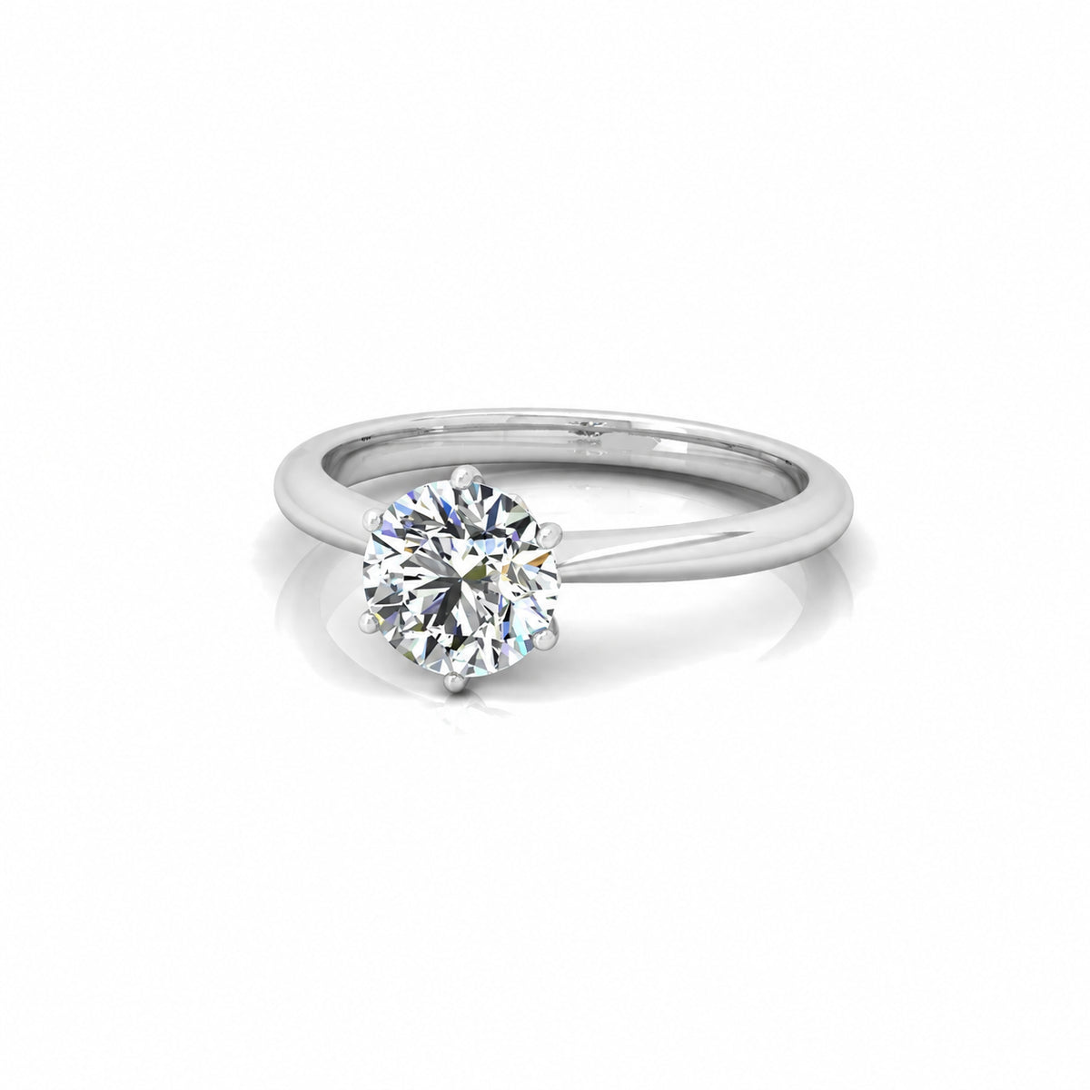 Certified Round Diamond Solitaire Engagement Ring - E/VS 1.00 Carat