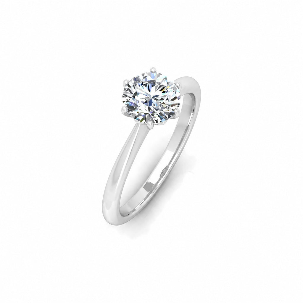 Certified Round Diamond Solitaire Engagement Ring - E/VS 1.00 Carat