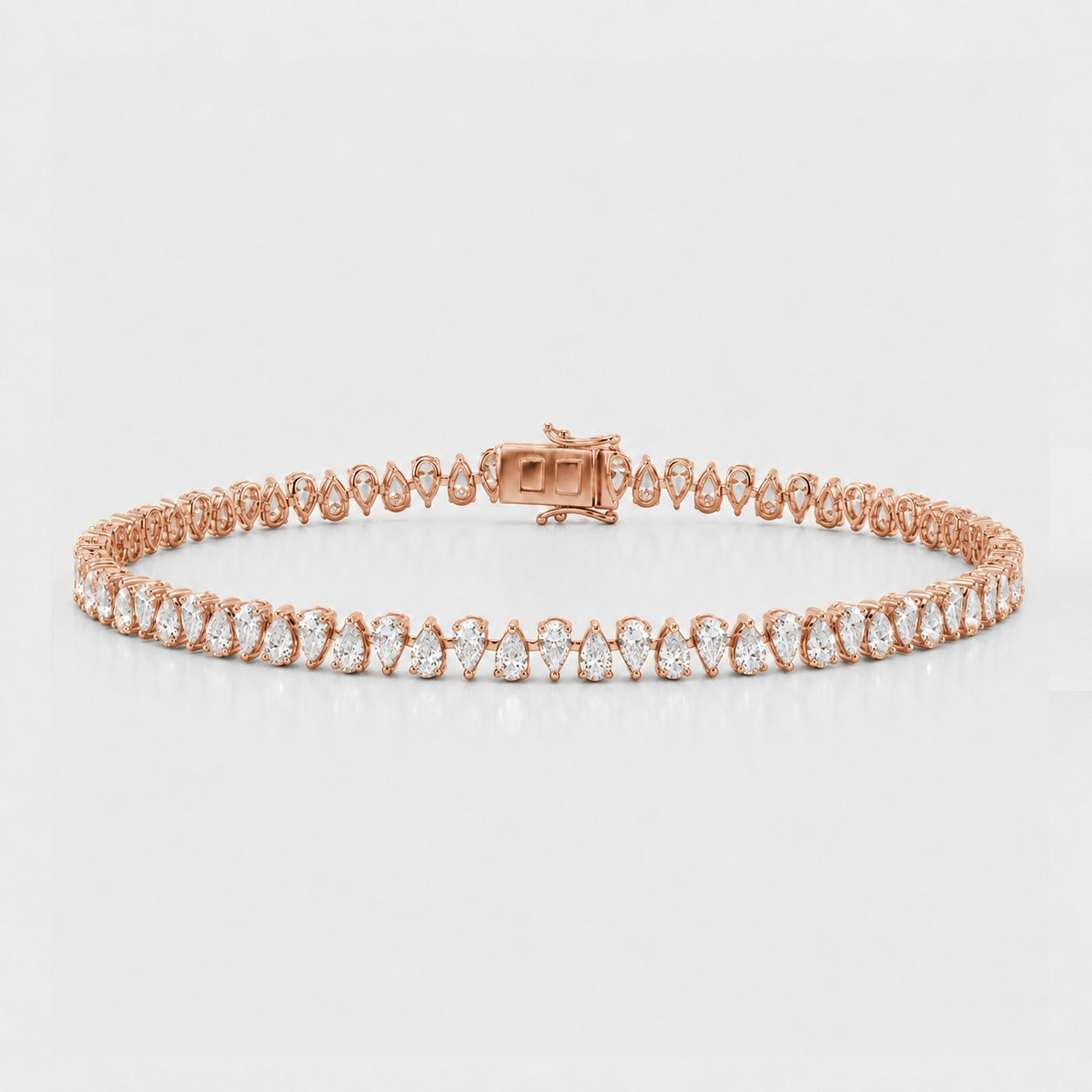 Zig-Zag Pear Lab-Grown Diamond Tennis Bracelet in Gold & Platinum (10–30ct)
