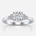 IGI Certified Lab Grown Round Brilliant Cut Art Deco Diamond Engagement Ring in Gold & Platinum – 1–5Ct