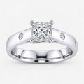 IGI Certified Lab Grown Best-Selling Princess Cut Solitaire Engagement Ring with Flush-Set Accent Diamonds in Gold & Platinum
