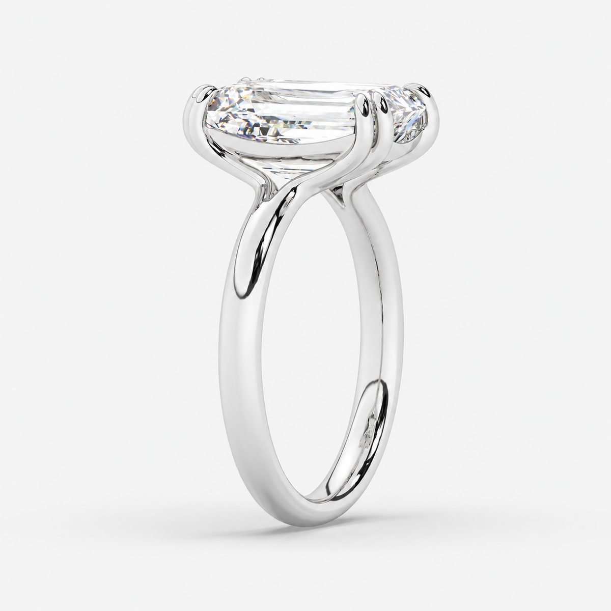 Emerald Diamond Engagement Ring Platinum Labgrown 5 Ct Solitaire