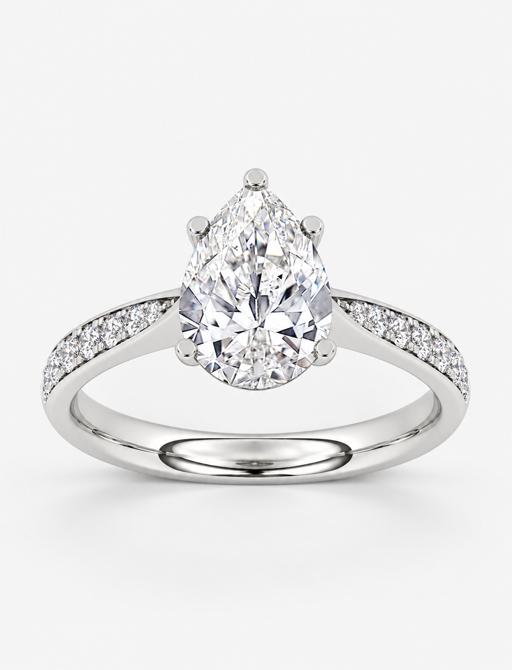 Pear Diamond Engagement Ring Platinum Labgrown 3.25 Ct Solitaire