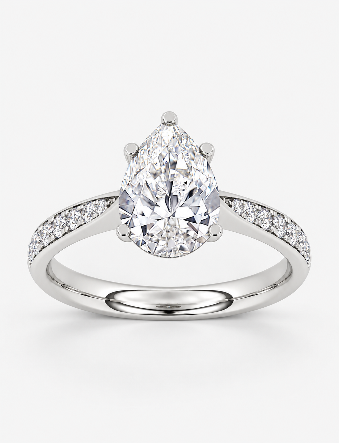 Pear Diamond Engagement Ring Platinum Labgrown 3.25 Ct Solitaire