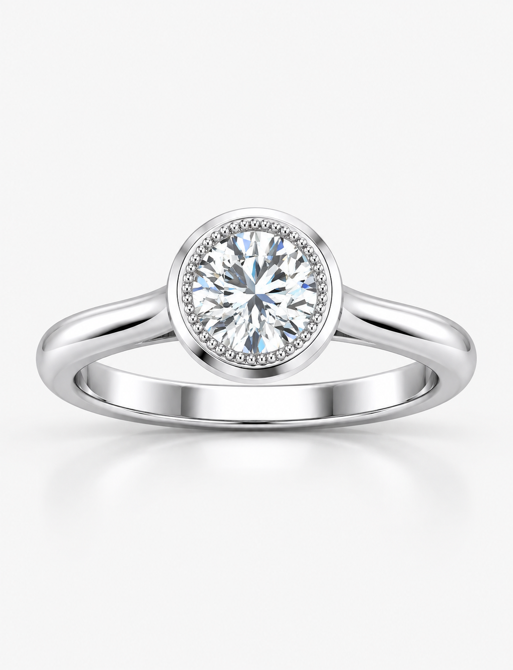 IGI Certified 2.00Ct Classic Milgrain Set Solitaire Engagement Ring in Gold & Platinum