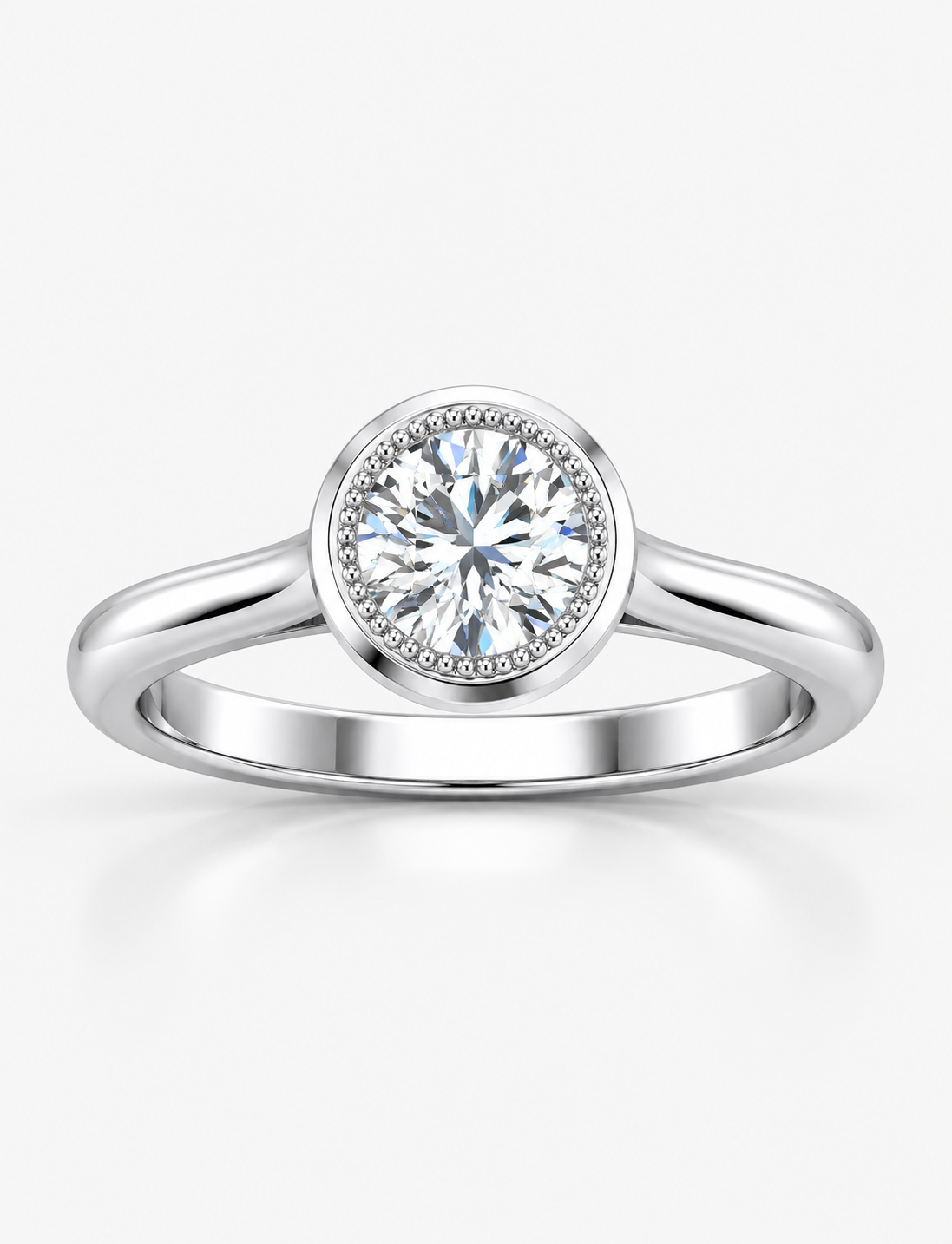 IGI Certified 2.00Ct Classic Milgrain Set Solitaire Engagement Ring in Gold & Platinum