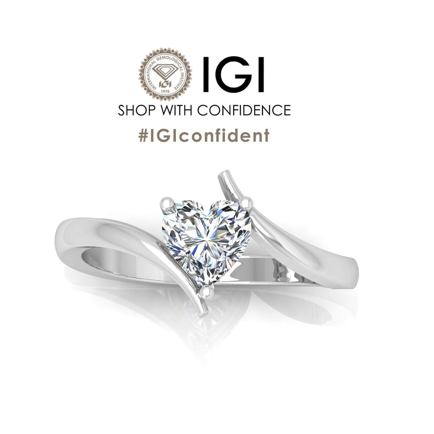 IGI Certified E/VS Heart Shape Diamond Solitaire Engagement Ring