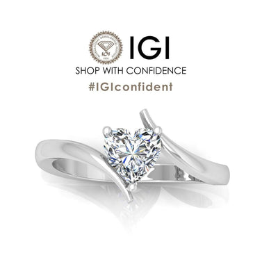 IGI Certified E/VS Heart Shape Diamond Solitaire Engagement Ring