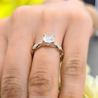 IGI Certified 1.20Carat D/VS Round & Side Diamond Twisted Shank Designer Ring