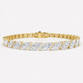 10.00ct Marquise Diamond Tennis Bracelet - 9k Yellow Gold
