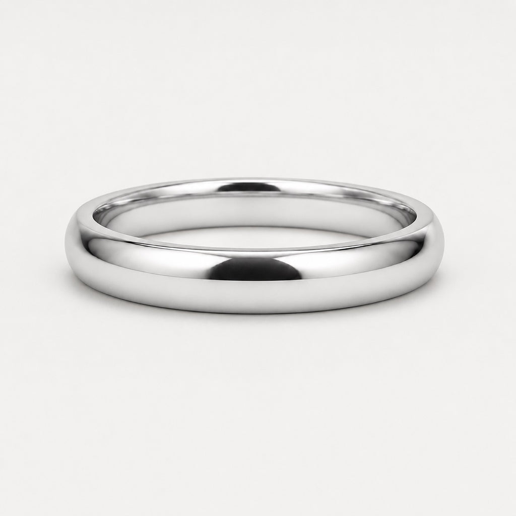 Classic D Shape 3mm Plain Women's Wedding Band