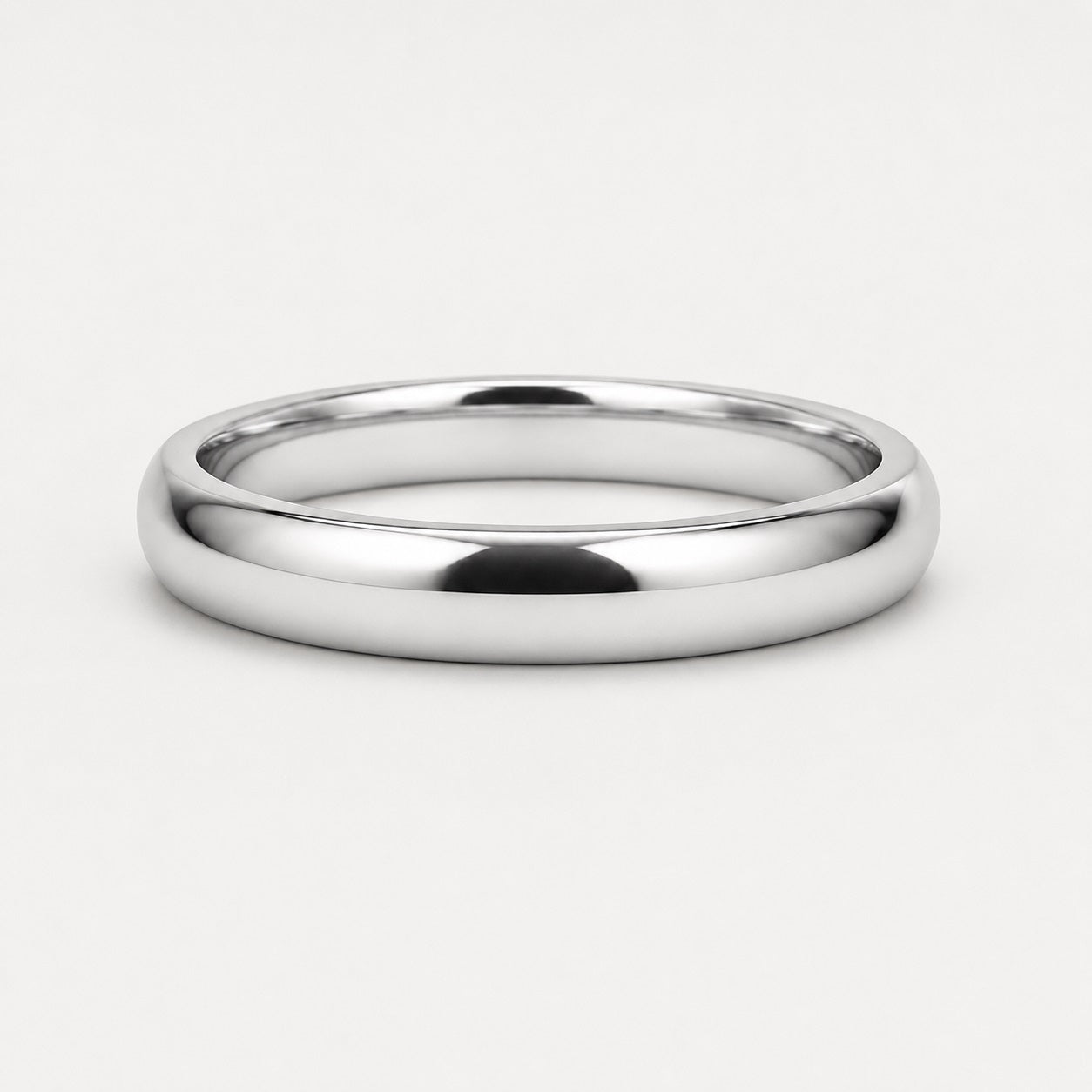 Classic D Shape 3mm Plain Women's Wedding Band