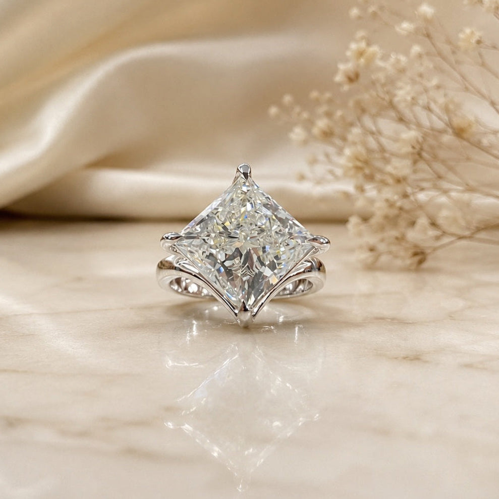 IGI Certified 10.00CT F/VS Princess Lab Grown Diamond Solitaire Engagement Ring in Platinum