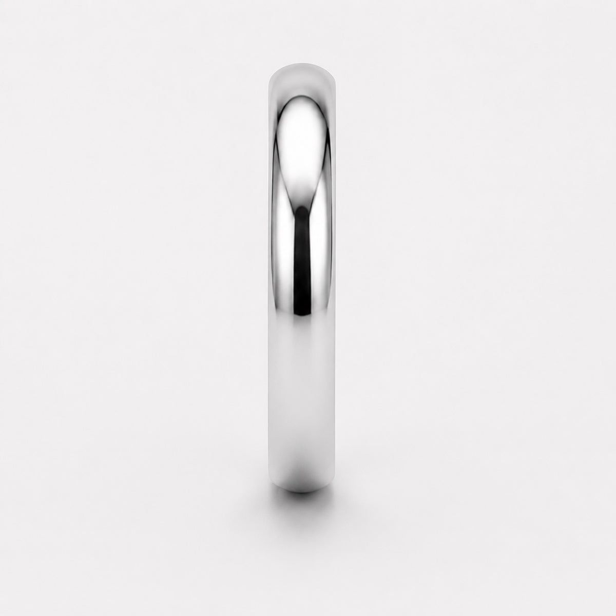 Classic D Shape 3mm Plain Women's Wedding Band
