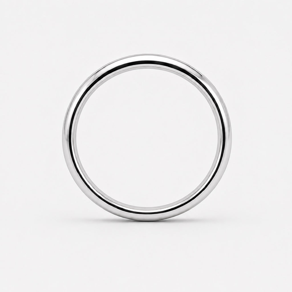 Classic D Shape 3mm Plain Women's Wedding Band