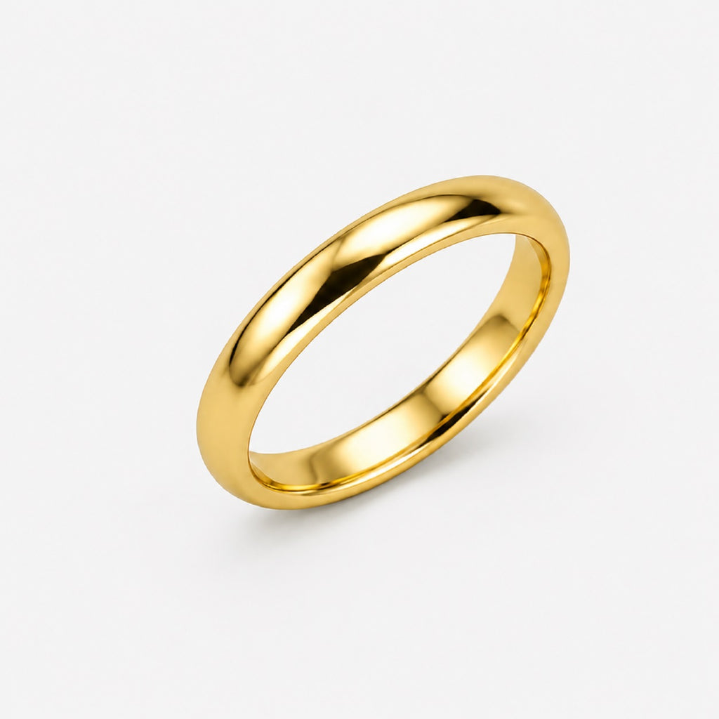 Classic D Shape 3mm Plain Women's Wedding Band