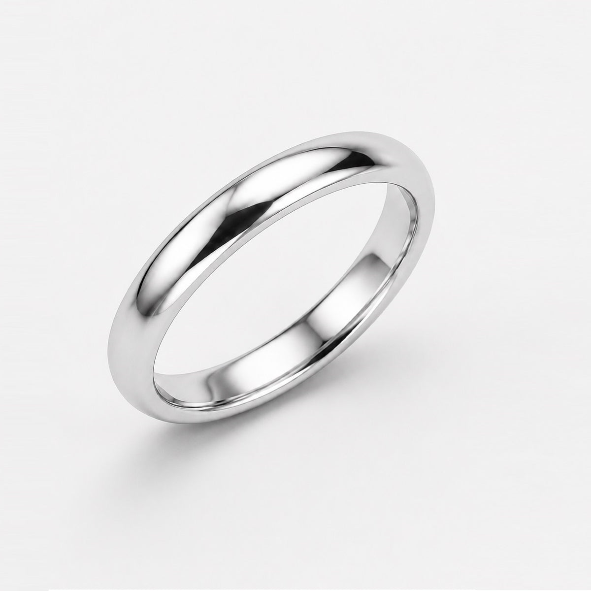 Classic D Shape 3mm Plain Women's Wedding Band