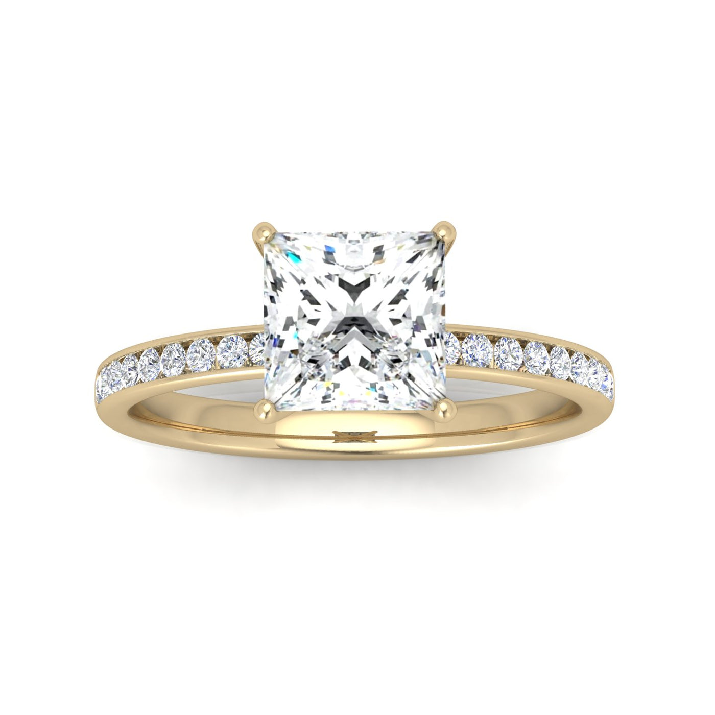 Channel Set Princess Diamond Engagement Ring