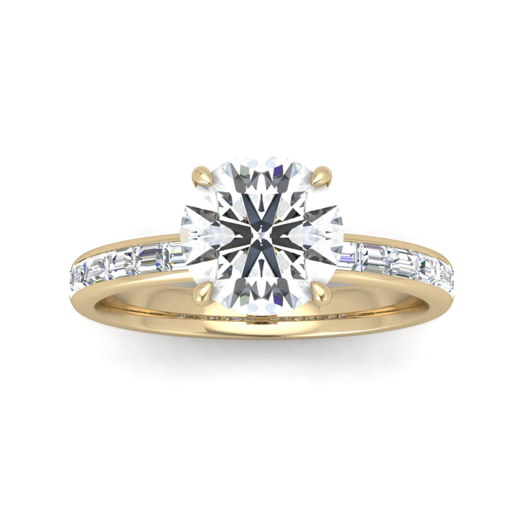 Classic Hidden Halo Channel Set Engagement Ring - Round