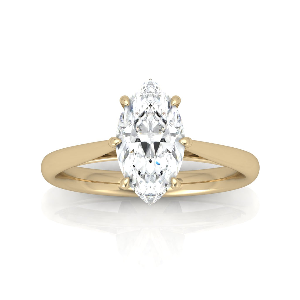Marquise Diamond Cathedral Solitaire Ring