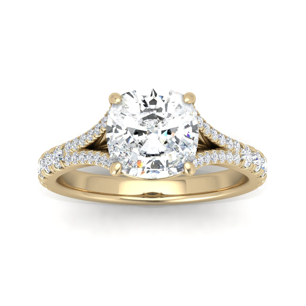 Julie Cushion Diamond Split Shank Engagement Ring