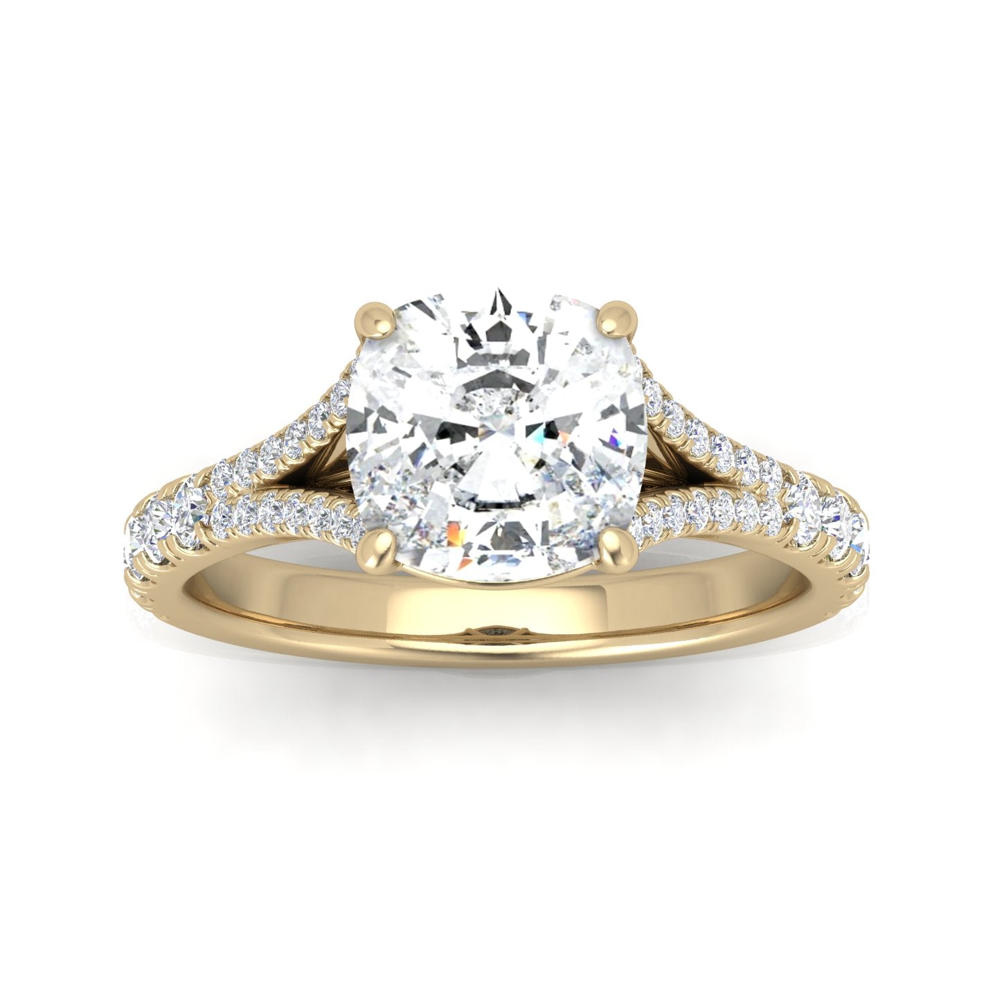 Julie Cushion Diamond Split Shank Engagement Ring