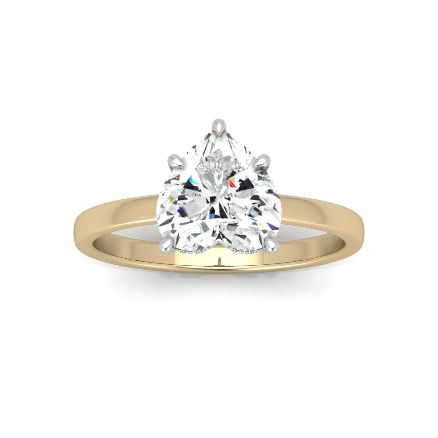 Classic Solitaire Hidden Halo Engagement Ring