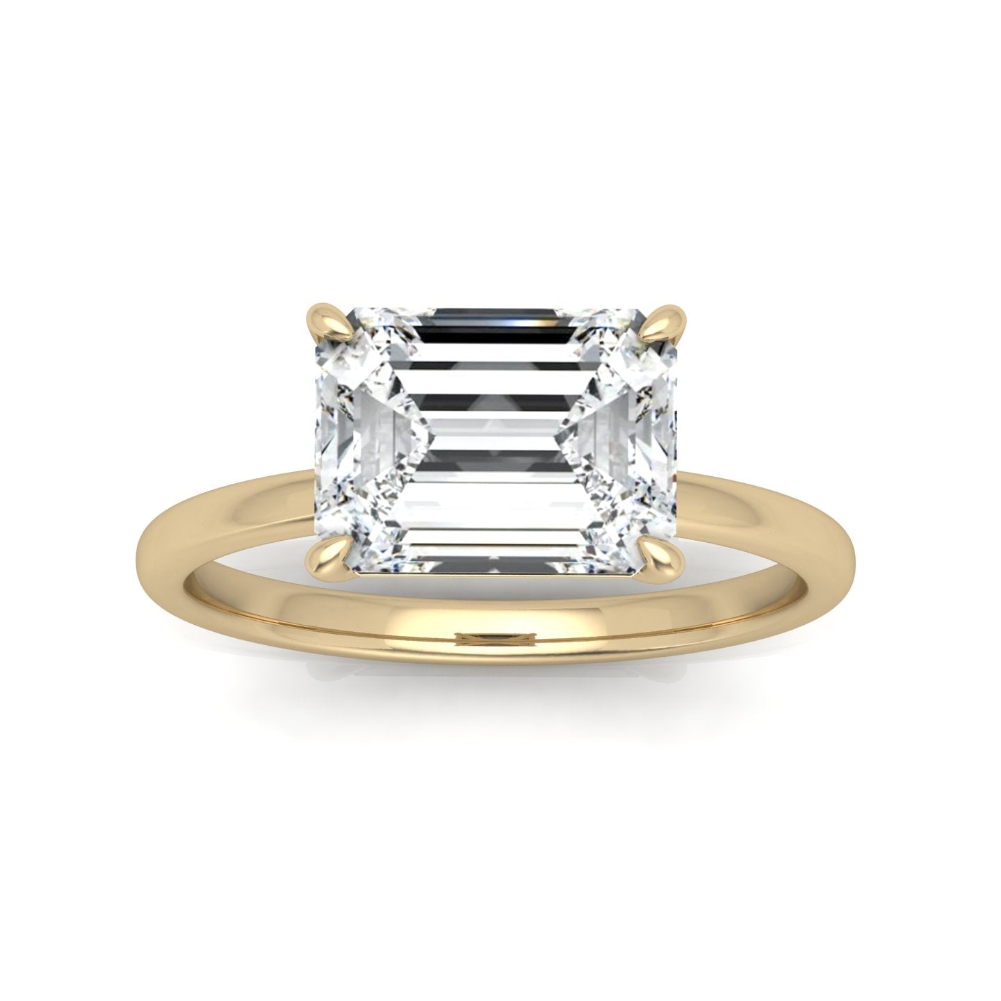 Classic East-West Solitaire Engagement Ring - Emerald
