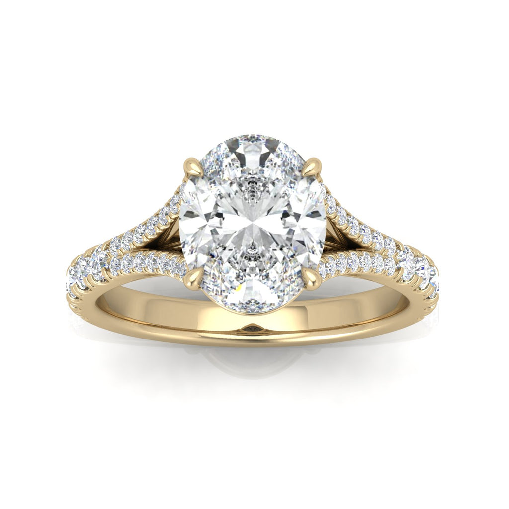 Julie Oval Diamond Split Shank Engagement Ring