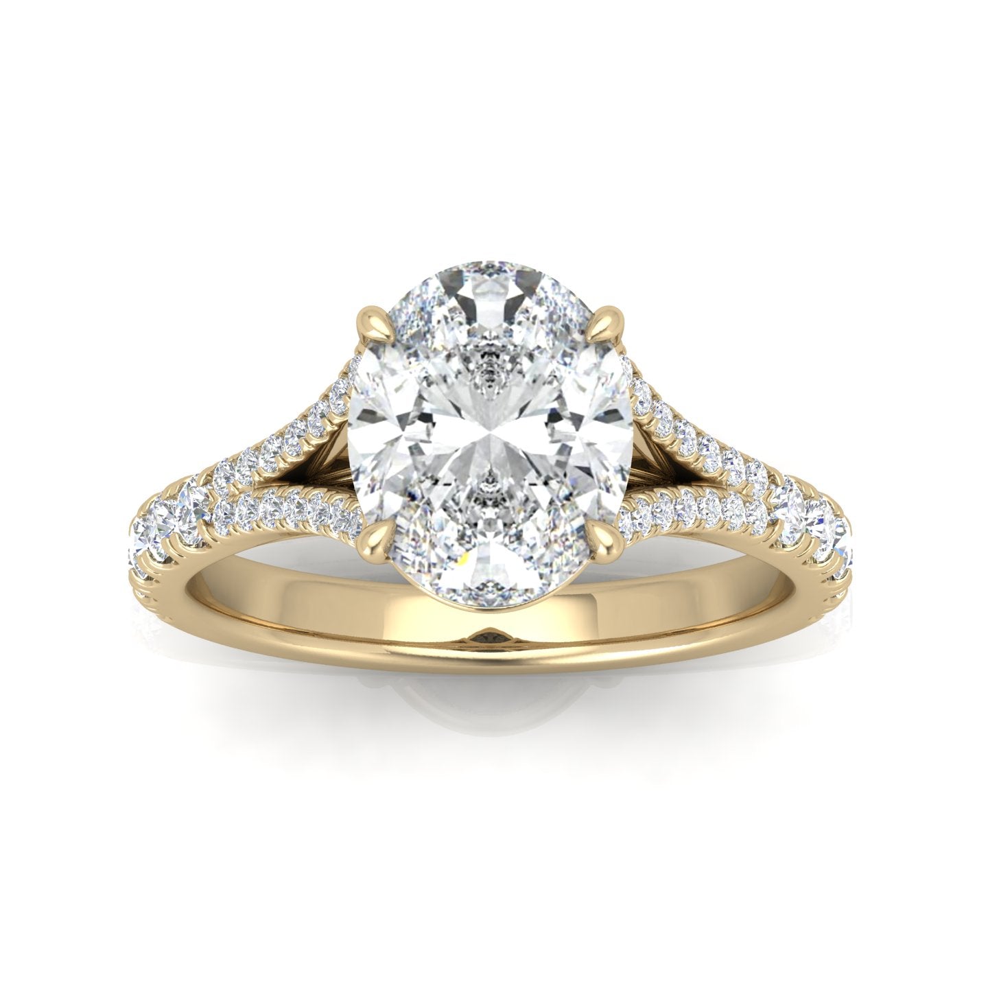 Julie Oval Diamond Split Shank Engagement Ring