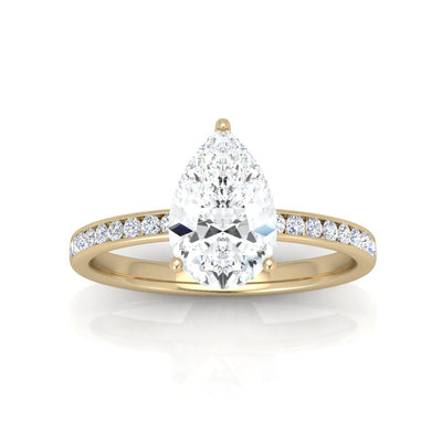 Channel Set Pear Diamond Engagement Ring