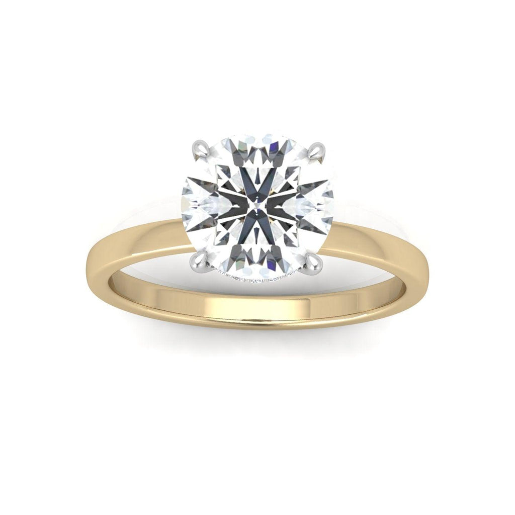 Classic Solitaire Hidden Halo Engagement Ring
