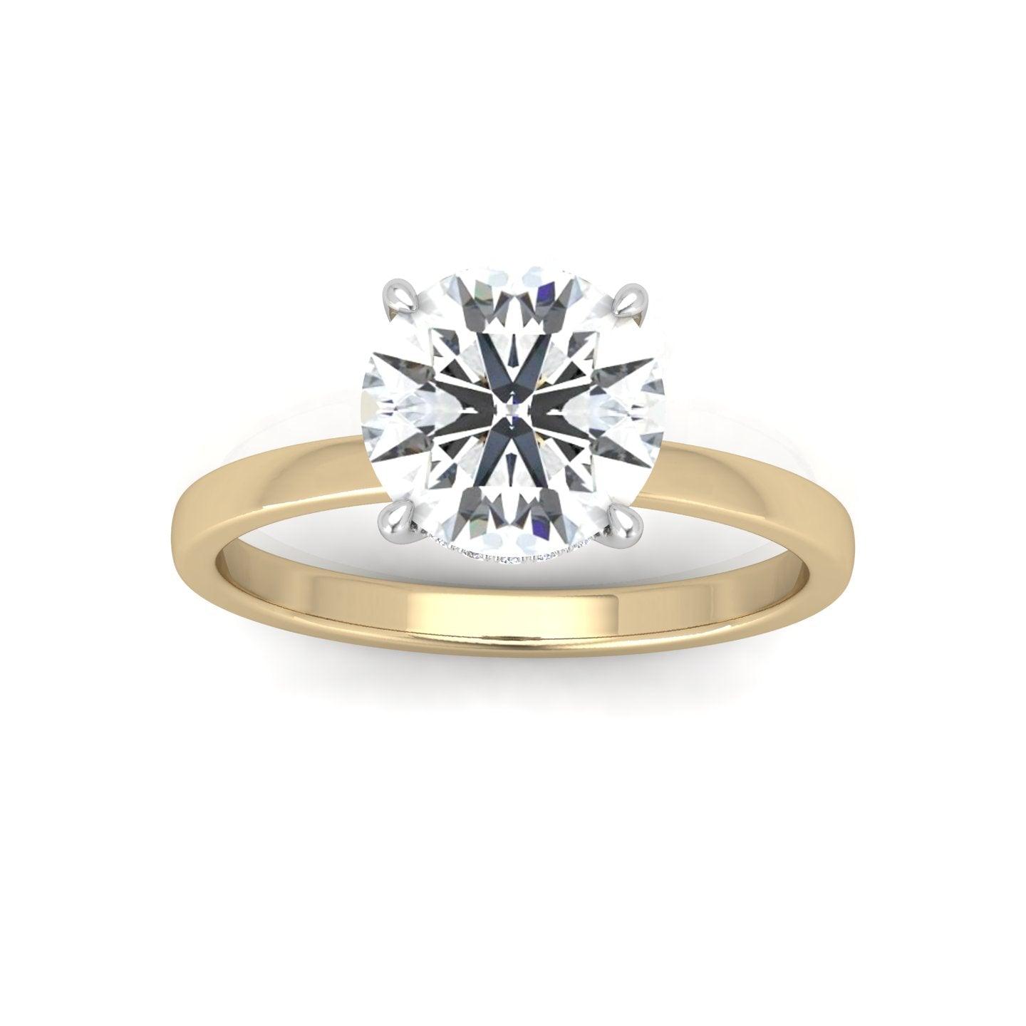 Classic Solitaire Hidden Halo Engagement Ring