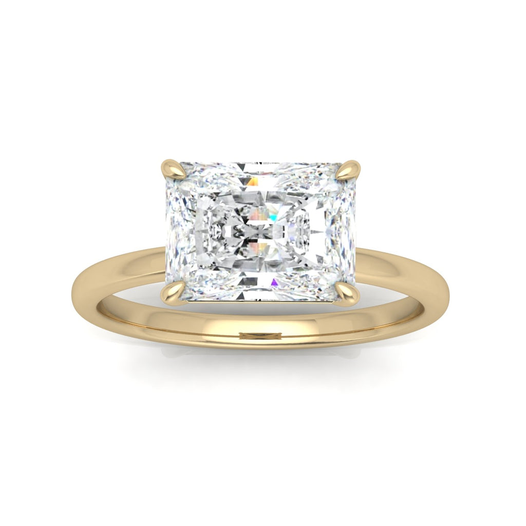 Classic East-West Solitaire Engagement Ring - Radiant