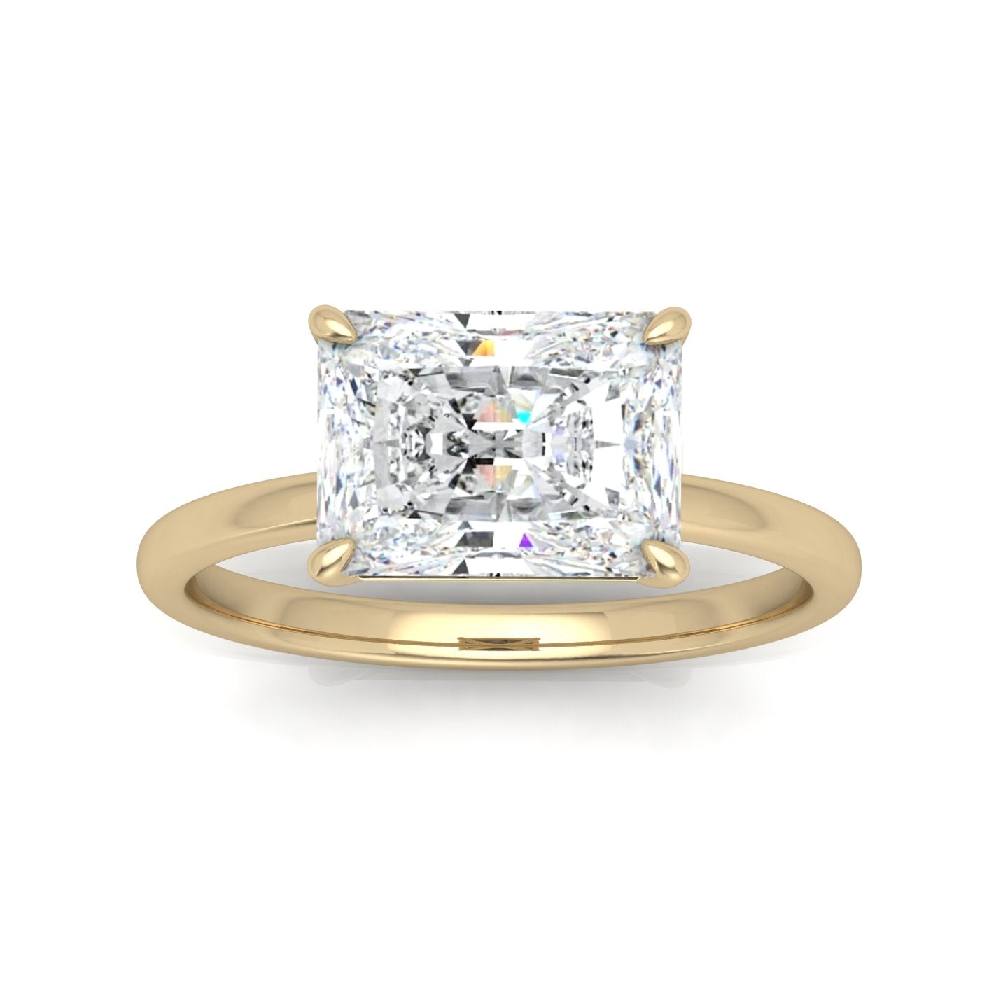 Classic East-West Solitaire Engagement Ring - Radiant
