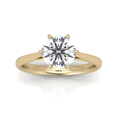 Round Diamond Six Prong Cathedral Solitaire Ring