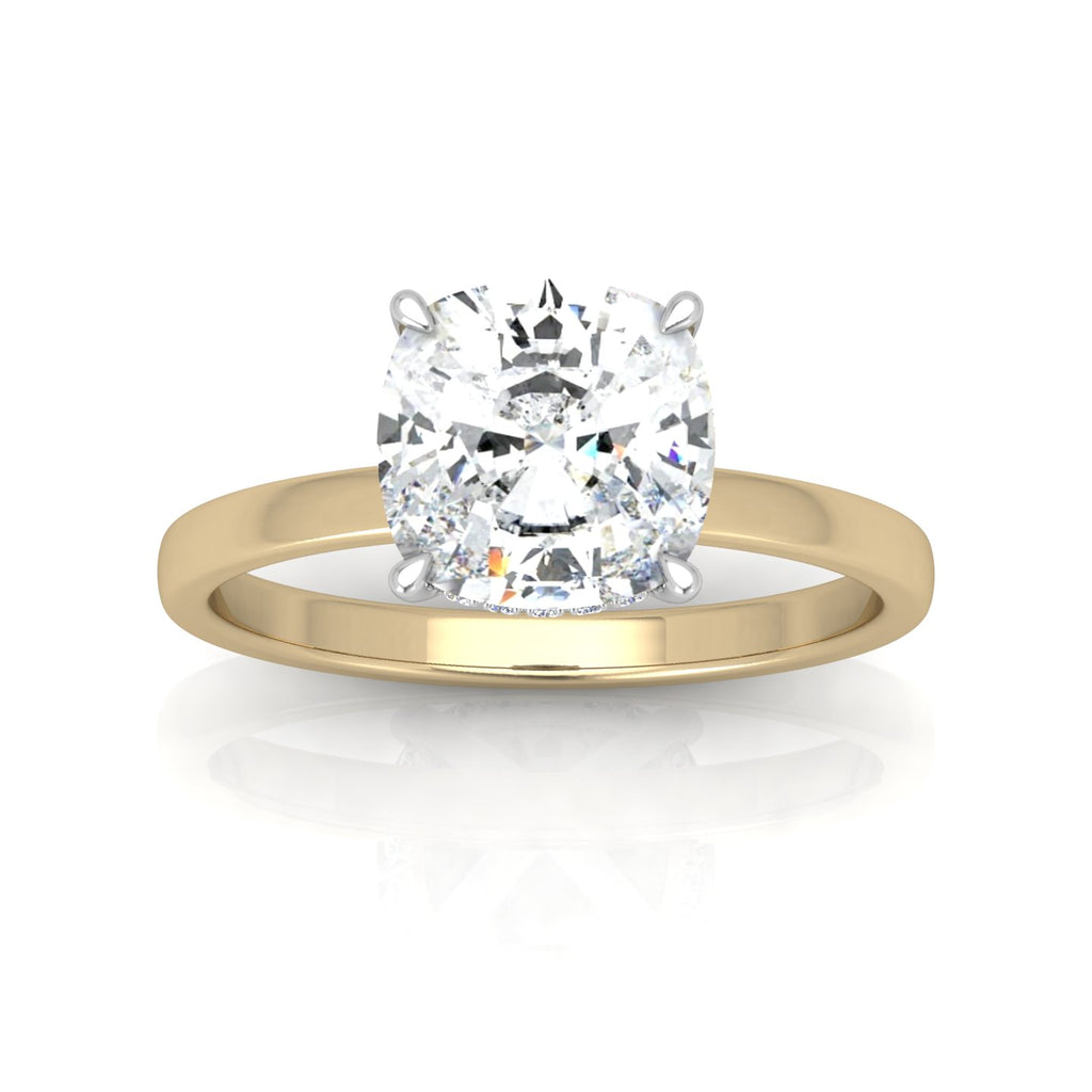 Classic Solitaire Hidden Halo Engagement Ring