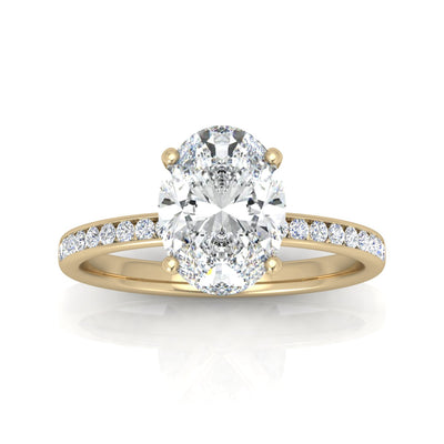 Channel Set Oval Diamond Engagement Ring