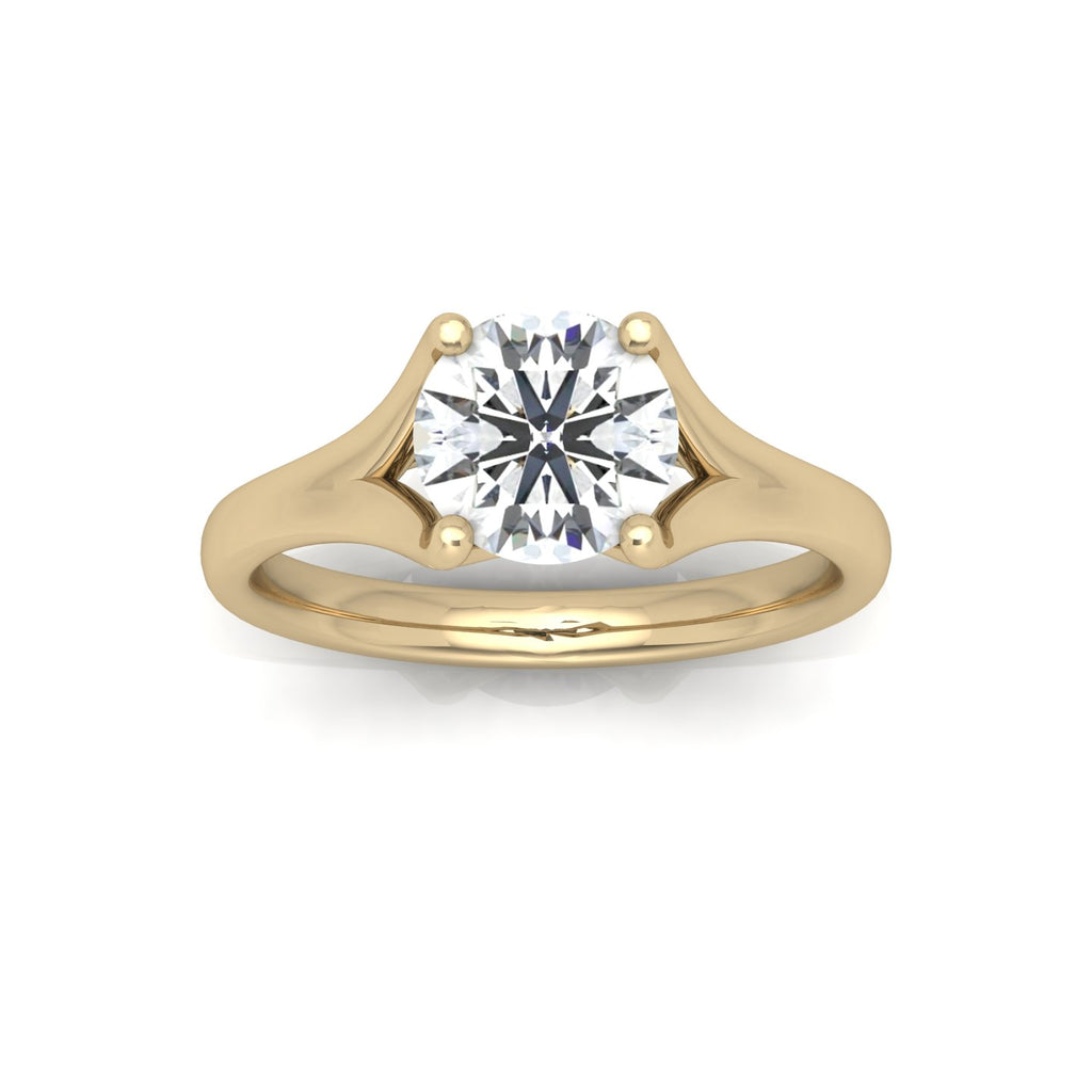 Round Diamond Split Shank Solitaire Engagement Ring