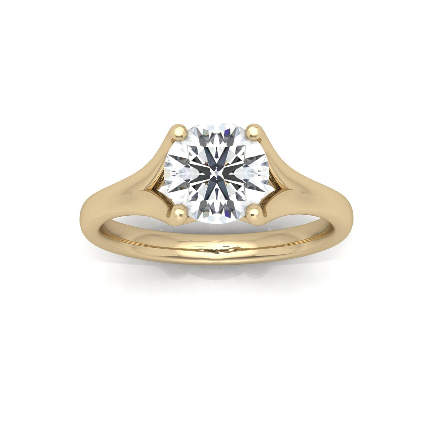 Round Diamond Split Shank Solitaire Engagement Ring