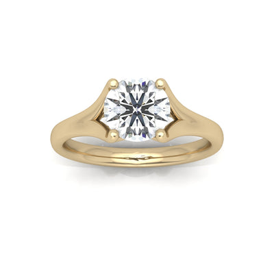 Round Diamond Split Shank Solitaire Engagement Ring