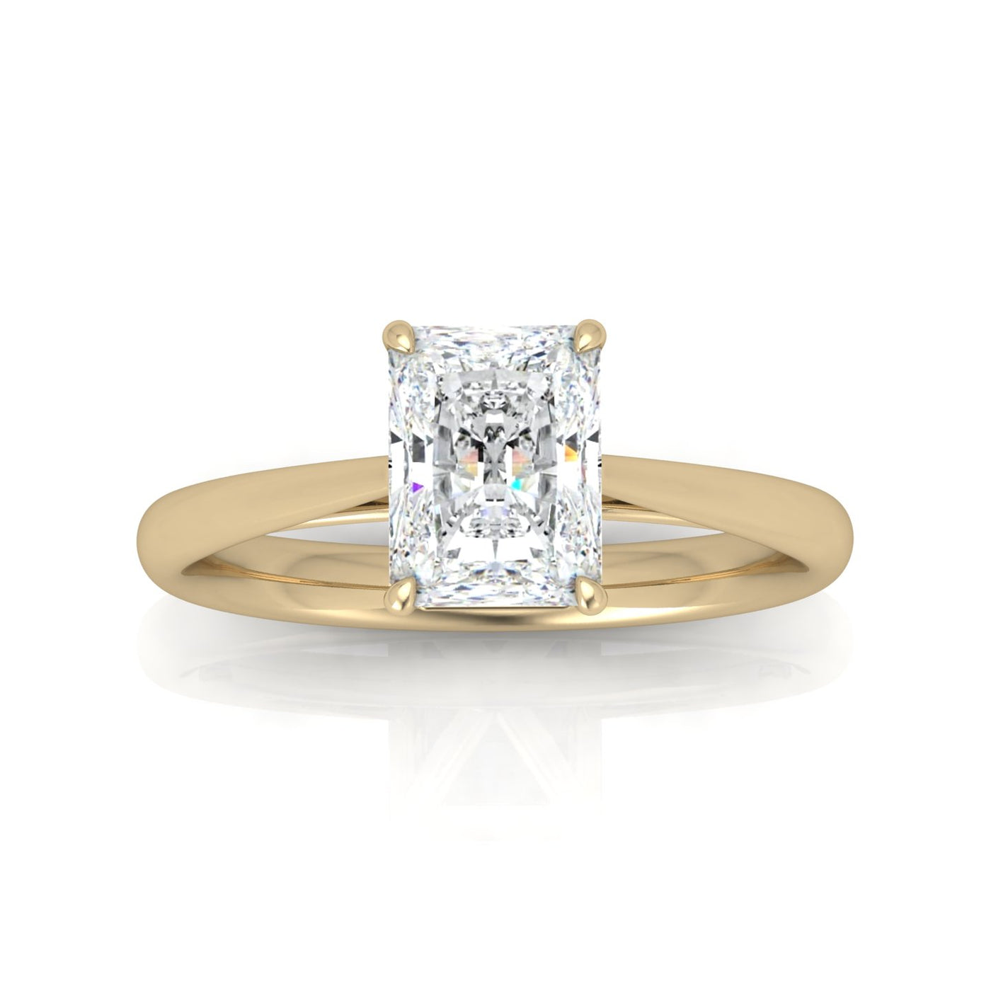 Radiant Diamond Cathedral Solitaire Ring