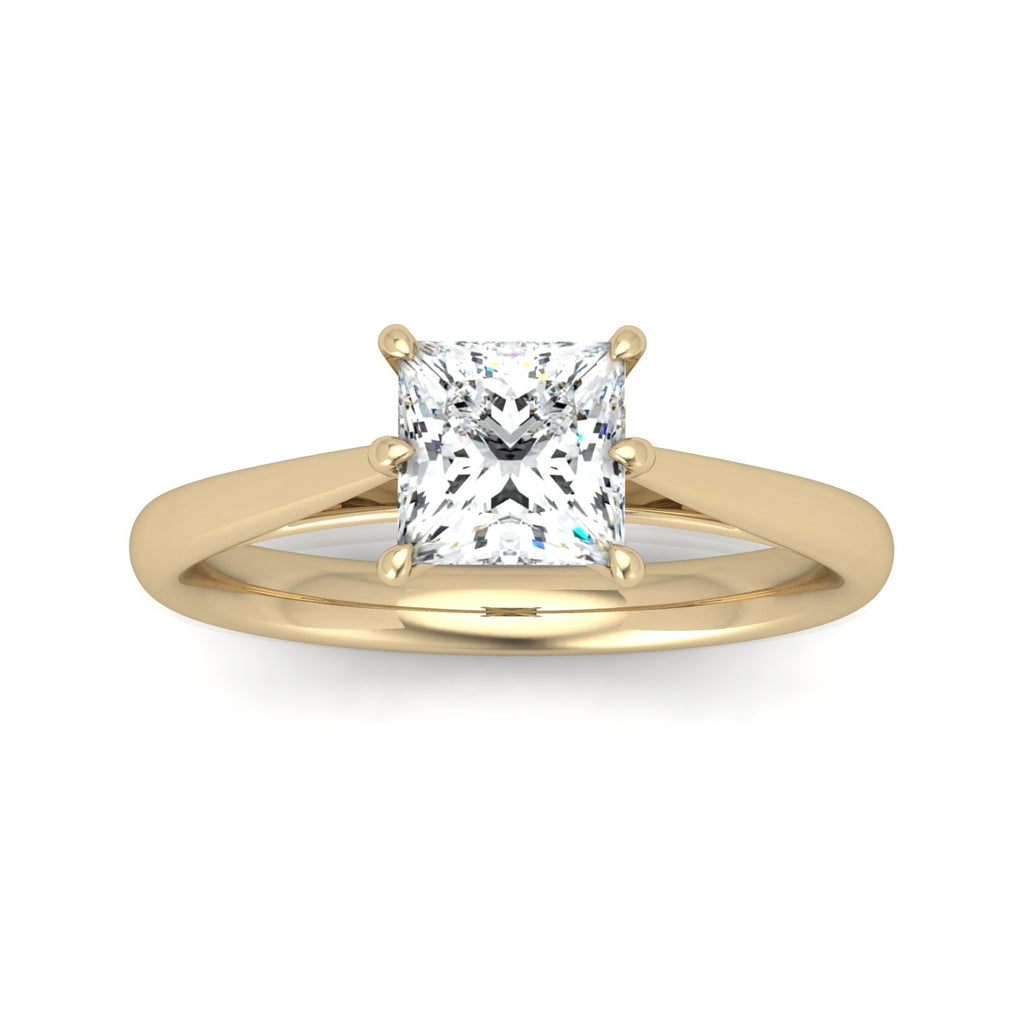 Princess Diamond Cathedral Solitaire Ring