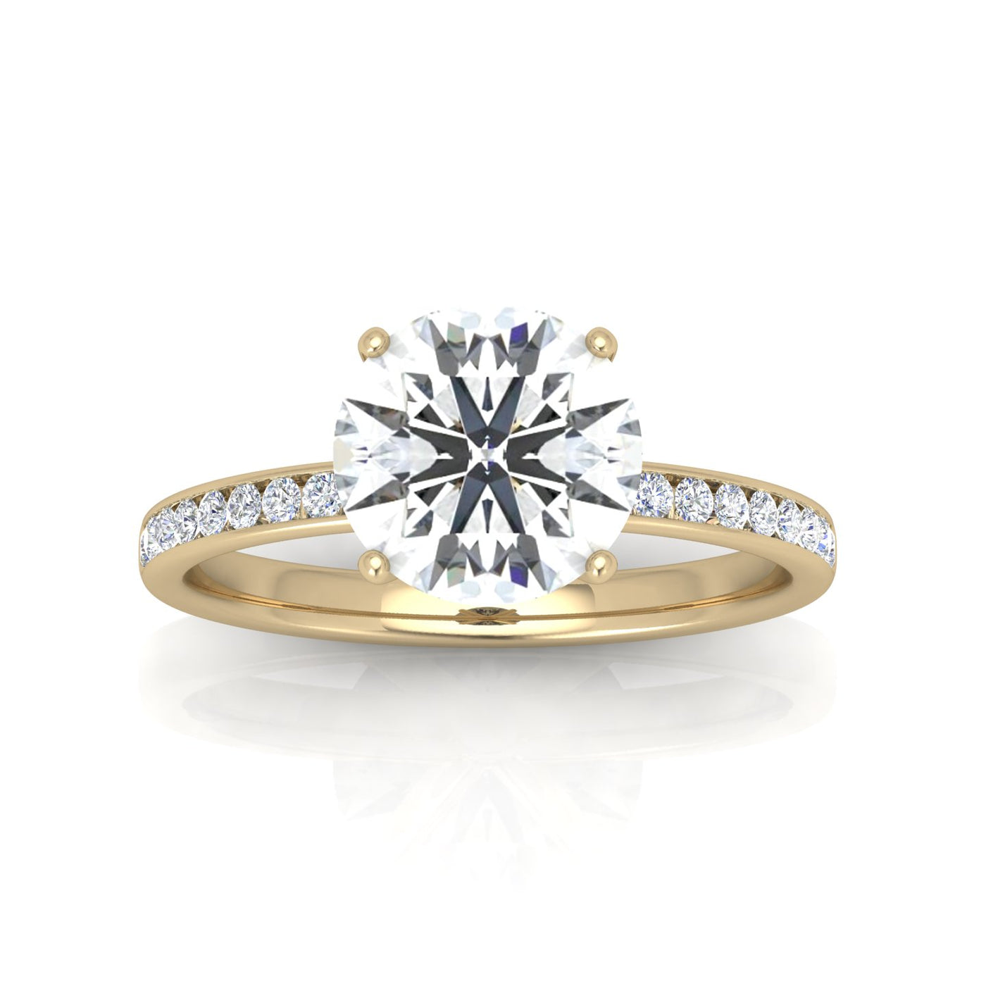 Channel Set Round Diamond Engagement Ring